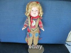 11 Composition Shirley Temple Cowgirl Doll Rare Size
