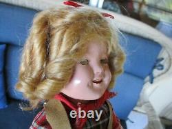 11 Composition Shirley Temple Cowgirl Doll Rare Size