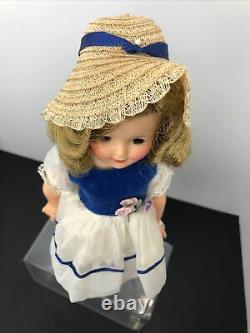 12 Vintage Ideal Shirley Temple Doll Vinyl 1957 All Original Blue Dress Hat #SF