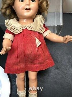 13 Antique Ideal Compo Shirley Temple 13 Doll Poor Little Rich Girl Red Dress S
