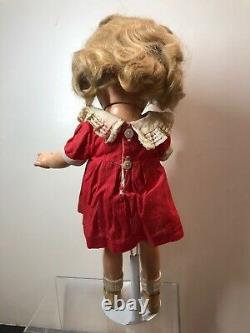 13 Antique Ideal Compo Shirley Temple 13 Doll Poor Little Rich Girl Red Dress S