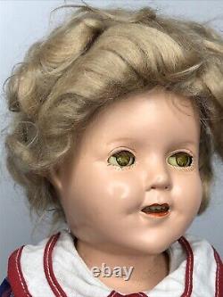 13 Vintage Ideal Compo Shirley Temple 13 Doll Compo Original Wig & Dress #SF