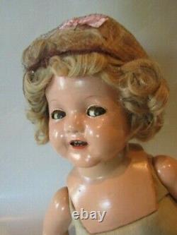 16 c 1935 Ideal Shirley Temple Composition / Cloth Body Baby Doll Original