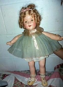 18 1930s IDEAL Composition SHIRLEY TEMPLE Doll with original Tagged Mohair Wig