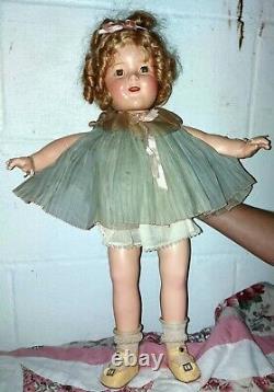 18 1930s IDEAL Composition SHIRLEY TEMPLE Doll with original Tagged Mohair Wig