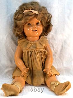 18 1934 Antique Ideal Shirley Temple Composition Doll Clothes Tag Sleepy Eyes