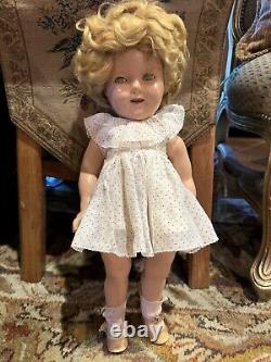 18 Antique Ideal Compo Shirley Temple Doll 1930's All Original Pink Dress #co