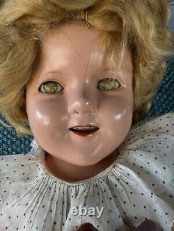 18 Antique Ideal Compo Shirley Temple Doll 1930's All Original Pink Dress #co