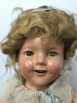 18 Antique Ideal Compo Shirley Temple Doll 1930s All Original Pink Dress #co