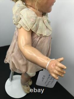 18 Antique Ideal Compo Shirley Temple Doll 1930s All Original Pink Dress #co
