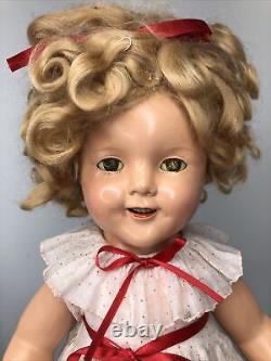 18 Antique Ideal Compo Shirley Temple Doll 1935 All Original Polka Dot #Sc5