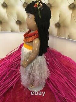18 Ultra Rare Shirley Temple Ideal Marama Hawaiian Htf Blk Composition Doll +