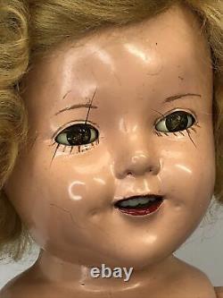 18 Vintage Ideal Shirley Temple Doll Compo Marked Repainted Restyled Wig #L