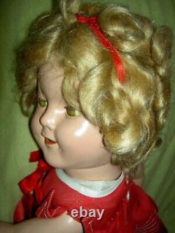 18 compo. Signed Ideal Shirley Temple doll, all original MUSIC dress tgd. 18