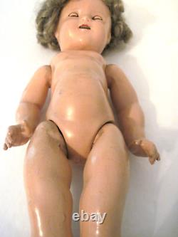 1930's Composition Shirley Temple Ideal Doll 18 Nice Used Condition for age