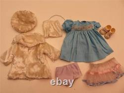 1930's IDEAL 19 COMPOSITION DOLL Vogue Ginny/Shirley TempleWhite Fur Coat&Hat