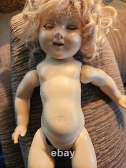1930's IDEAL Composition Shirley Temple 18 Doll RARE Unmarked Prototype Button