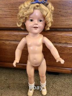 1930's IDEAL SHIRLEY TEMPLE 16 COMPOSITION DOLL WITH BOX