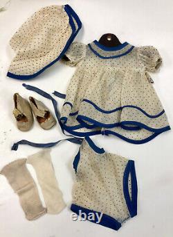 1930's Ideal 15.25 Shirley Temple Composition Doll with tagged outfits and Trunk