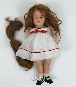 1930's Ideal 18 Shirley Temple Doll Composition/ Sleep Eyes Modified /b