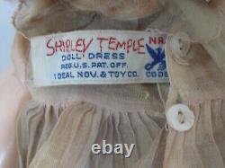 1930's Ideal Shirley Temple Doll Composition 17 Original Dress & Roller Skates
