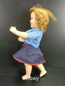 1930's SHIRLEY TEMPLE 18 DOLL by IDEAL COP with CASE & OUTFITS