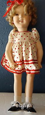 1930's Shirley Temple Doll with clothes & shoes 27/Very Nice Doll