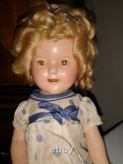 1930's Vintage 17 SHIRLEY TEMPLE Composition Doll IDEAL STAND UP AND CHEER