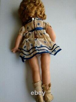 1930's Vintage 17 SHIRLEY TEMPLE Composition Doll IDEAL STAND UP AND CHEER