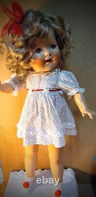 1930s 23 inch Shirley Temple like composition doll