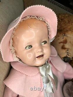 1930s Ideal Composition Doll Flirty Eye Hard to Find SHIRLEY TEMPLE BABY 22