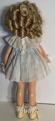 1930s Ideal Composition Shirley Temple 16 Doll Restored with Orig Pleated Dress