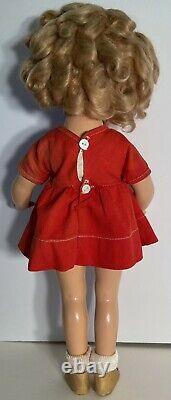 1930s Ideal Composition Shirley Temple 16 Doll with Original Red Scotty Dog Dress