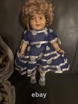 1930s Marked 13 Shirley Temple Doll With Original Outfit & Skates