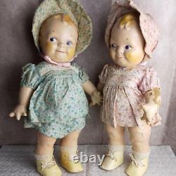 1930s Rose O'Neill All Original Twins Doll Vintage Figurine 15.3 inch High