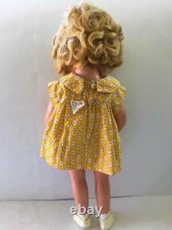 1930s SHIRLEY TEMPLE 16 COMPOSITION DOLL IN RARE NRA TAGGED YELLOW BOLERO DRESS