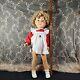1930s Shirley Temple Composition Doll 22 In Red And White Dress Nice Condition