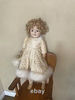 1930s Shirley Temple Curly Top Flirty Eyes Doll Quilted Dress Leather Shoes-29