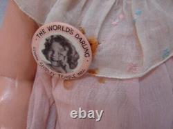 1930s VINTAGE ALL ORIGINAL IDEAL 18 COMPOSITION SHIRLEY TEMPLE DOLL WITH BUTTON