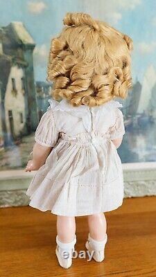 1930s Vintage 18 Shirley Temple Composition Doll Rare Tagged Cherry Dress w Box