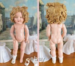 1930s Vintage 18 Shirley Temple Composition Doll Rare Tagged Cherry Dress w Box