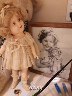 1930s Vintage 18 Shirley Temple Doll lot Picture Pin Original Dress Pin Shoes