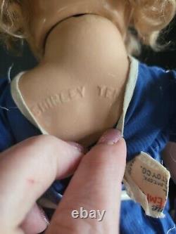 1934 Ideal 18 Composition Shirley Temple Doll in Tagged Music Note Dress