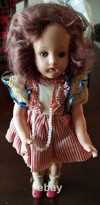 1940's Suzanne Effanbee 14 Inch Shirley Temple Doll With Sleep Eyes