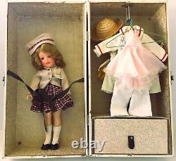 1950's IDEAL SHIRLEY TEMPLE 12 VINYL DOLL IN METAL TRUNK TAGGED OUTFITS & MORE