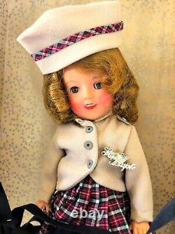 1950's IDEAL SHIRLEY TEMPLE 12 VINYL DOLL IN METAL TRUNK TAGGED OUTFITS & MORE