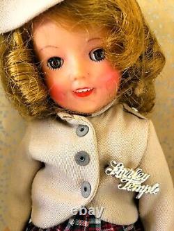 1950's IDEAL SHIRLEY TEMPLE 12 VINYL DOLL IN METAL TRUNK TAGGED OUTFITS & MORE