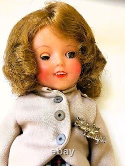 1950's IDEAL SHIRLEY TEMPLE 12 VINYL DOLL IN METAL TRUNK TAGGED OUTFITS & MORE