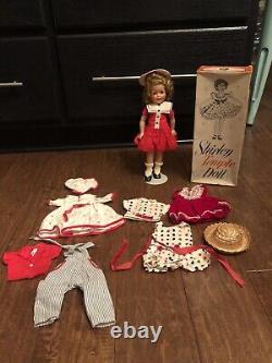 1950's Shirley Temple Doll, 12 In ORIGINAL BOX And Assorted Outfits