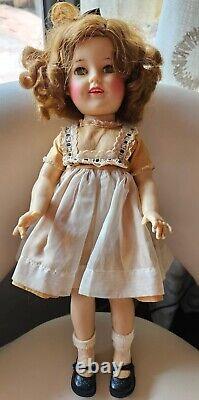 1950s Ideal ST-17-1 SMILING Shirley Temple Doll tagged GOLD DRESS